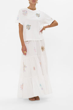 HIGH WAISTED TIERED SKIRT LIVING IN COLOUR