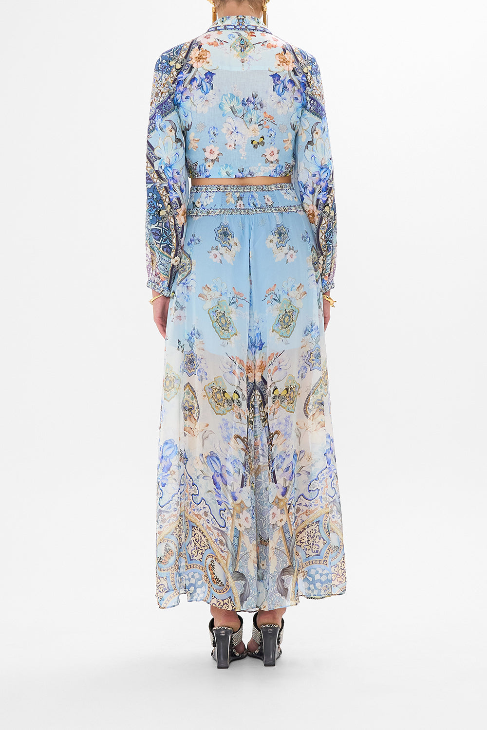 The CAMILLA SHIFT SHIRT DRESS PALACIO POETRY in our  print.