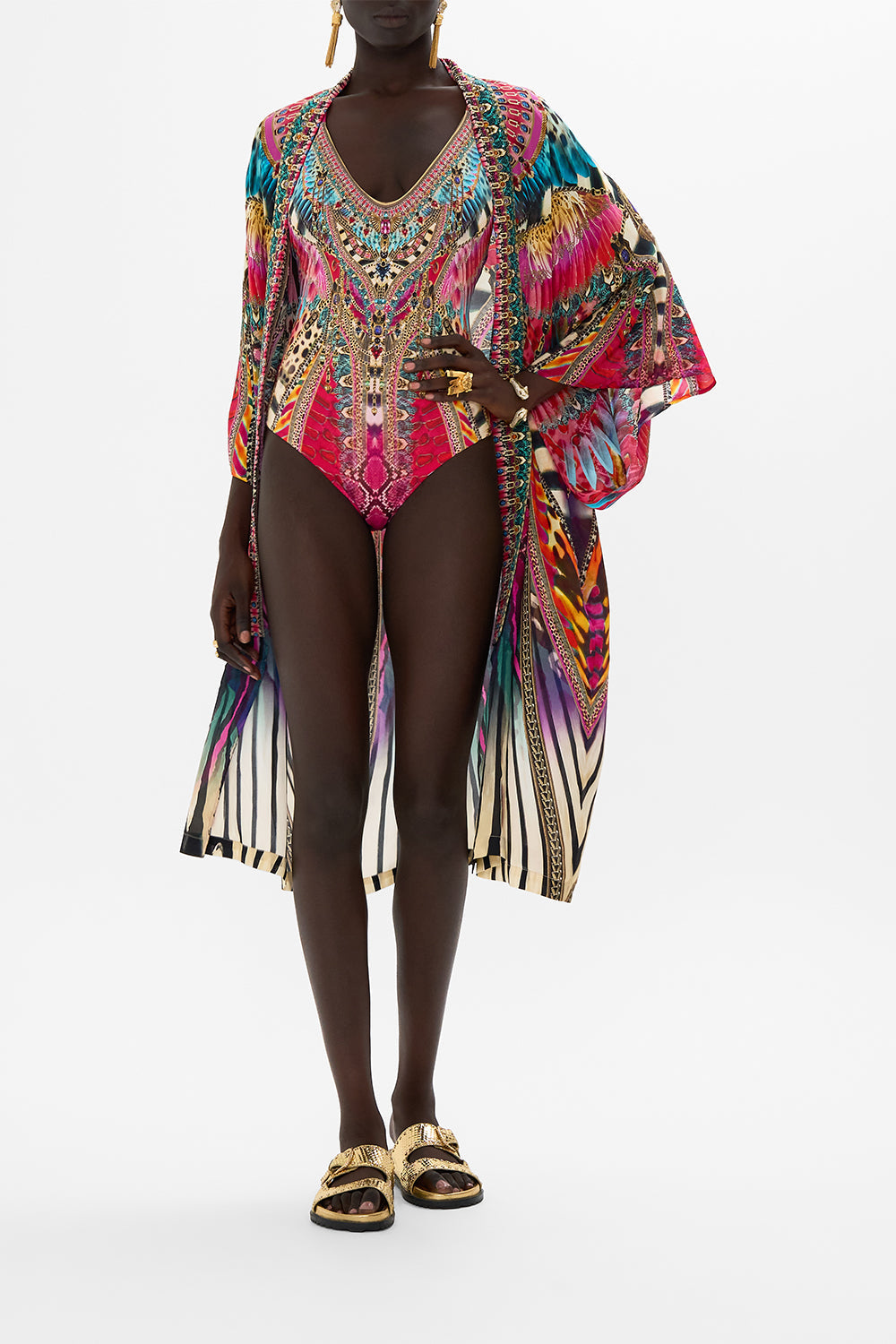 MILLA By CAMILLA Long Sarong in Cat Worship print.