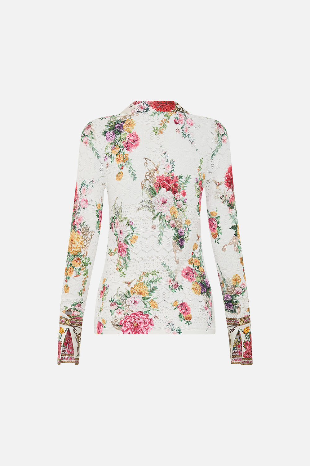 SILK SPLICED KNIT SHIRT EGYPTIAN ROSE