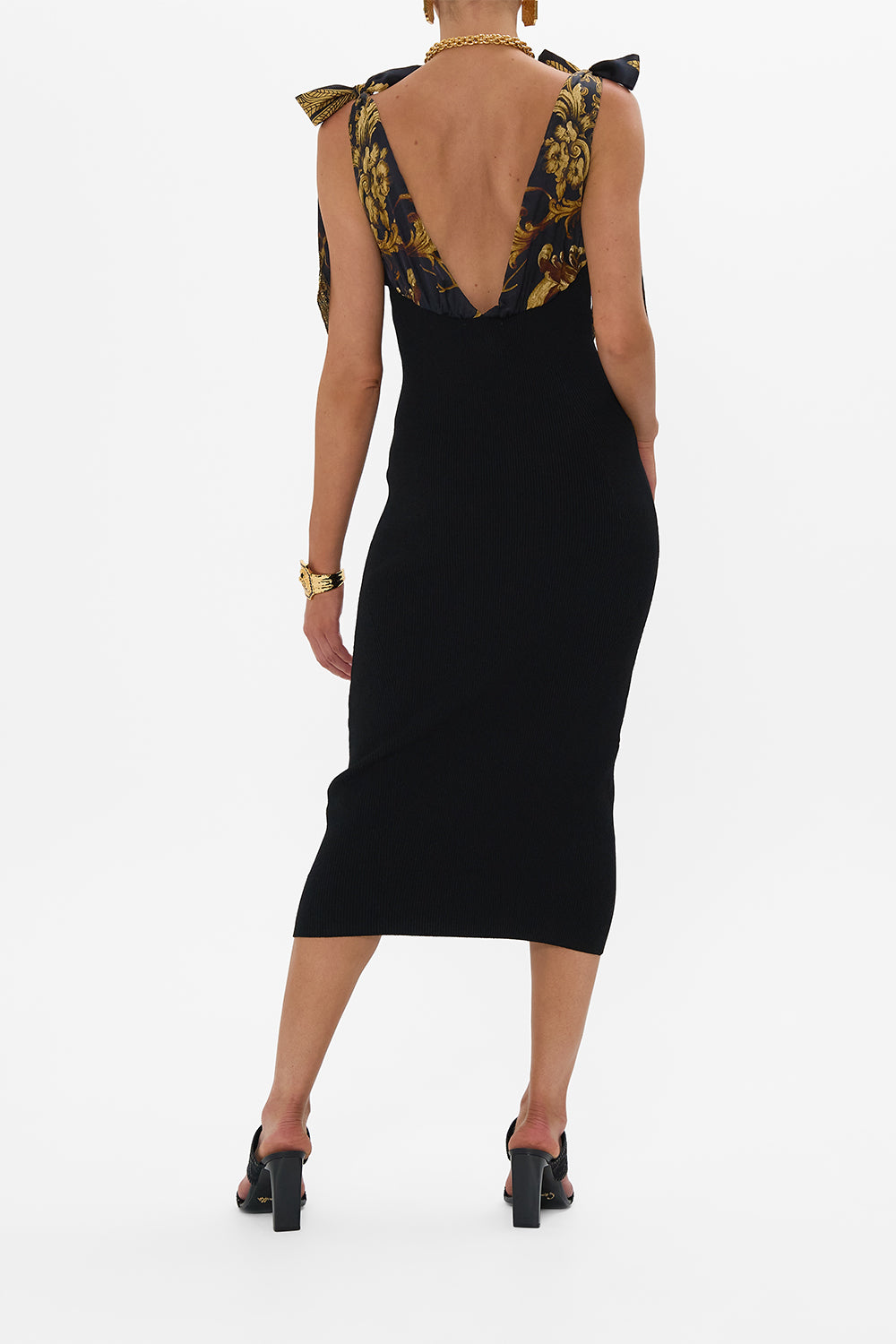 LONG KNIT DRESS WITH SILK TIES ERA OF EMPIRES