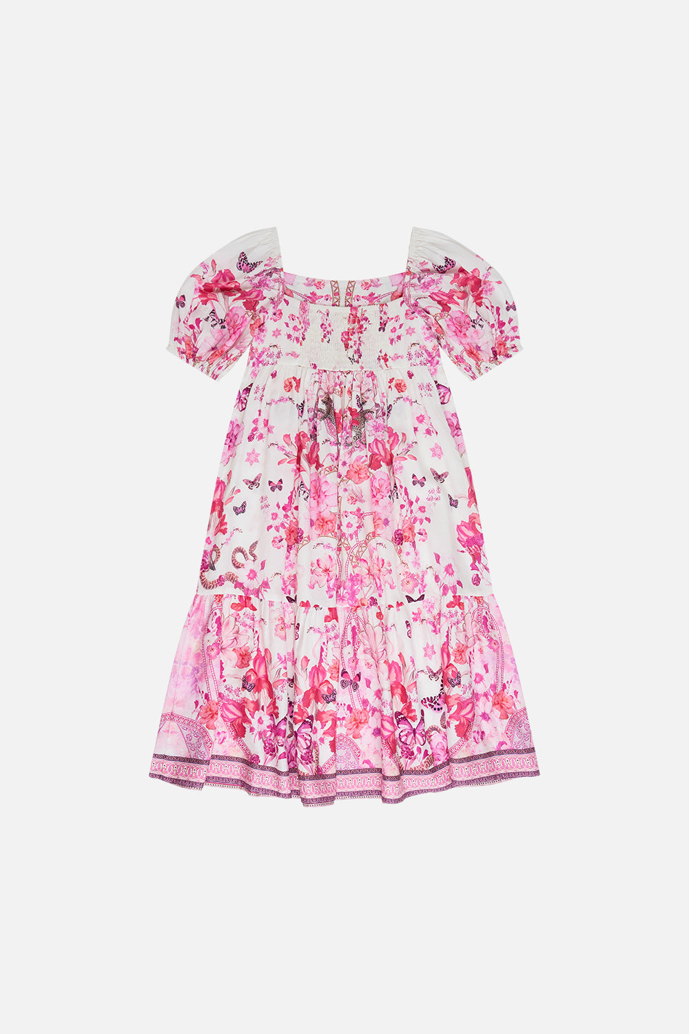 KIDS MIDI DRESS WITH PUFF SLEEVE 4-10 BOTANICAL NOVELLA