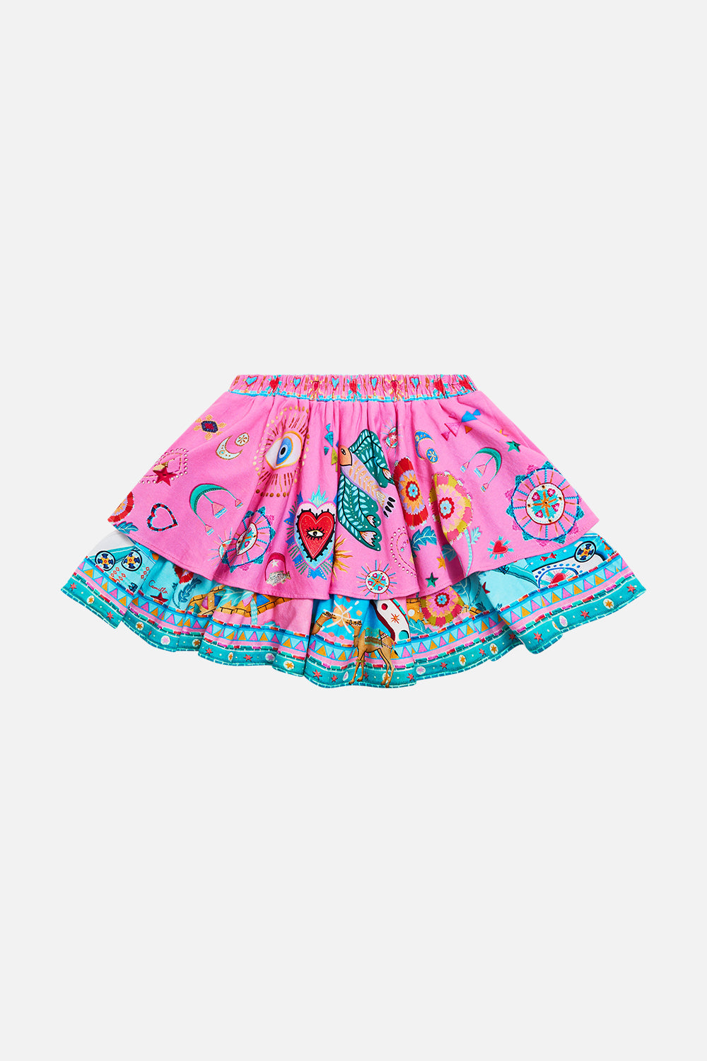 KIDS MINI SKIRT WITH ELASTIC WAIST 4-10 RAINBOW ROADS