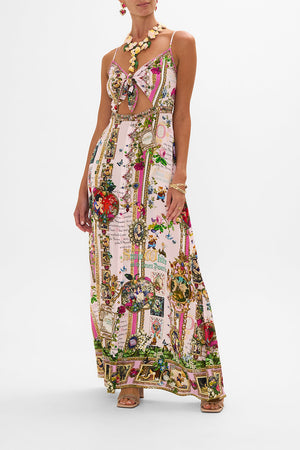 TIE FRONT CUT OUT MAXI DRESS MY SWEET SNOW WHITE
