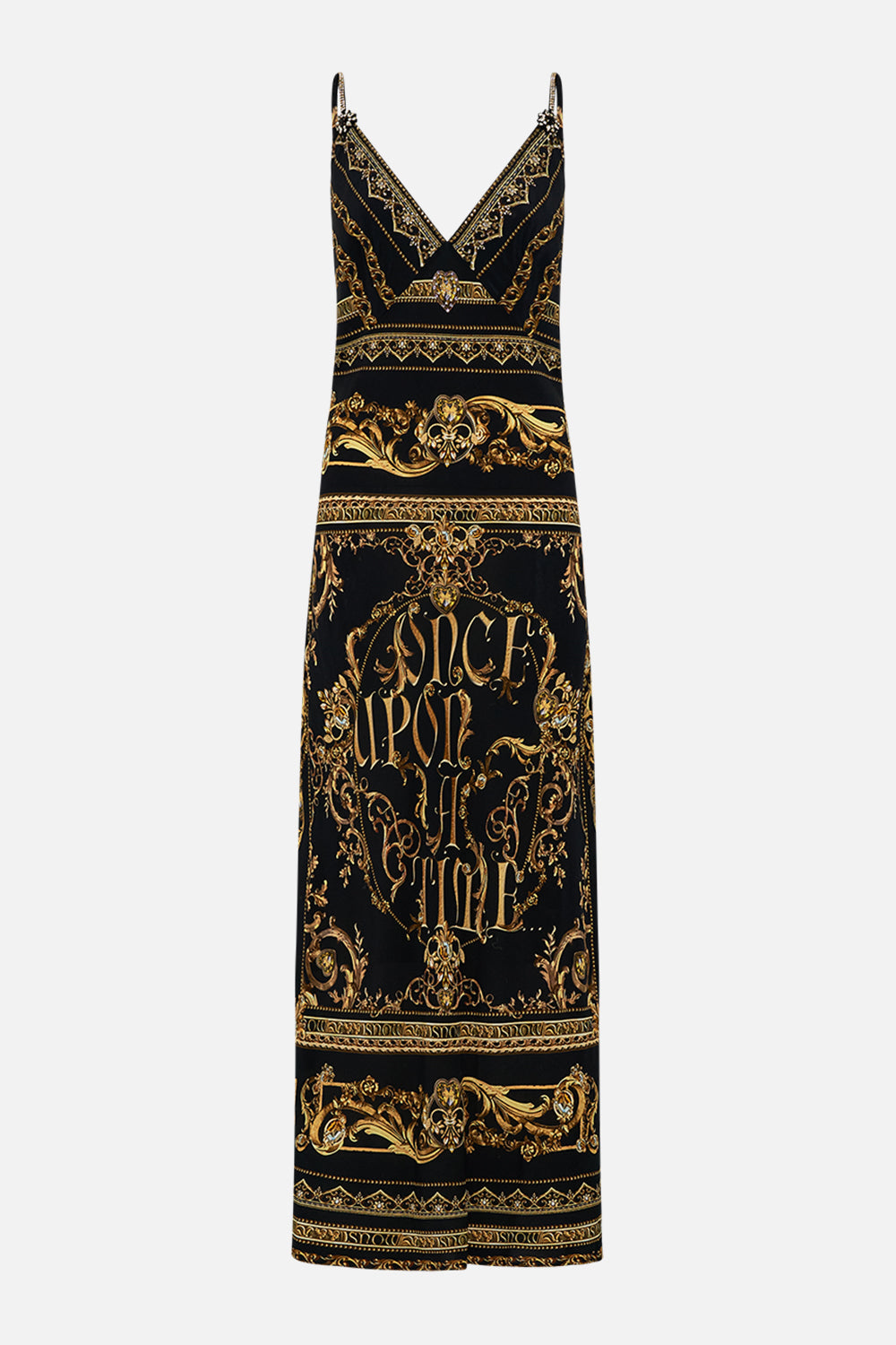 Disney CAMILLA silk slip dress in Once Upon A Time print 
