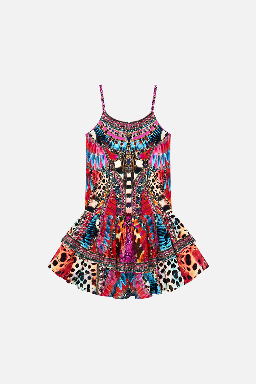 Milla by CAMILLA Kids Tiered Hi Lo Party Dress in Sahara Supernatural print.