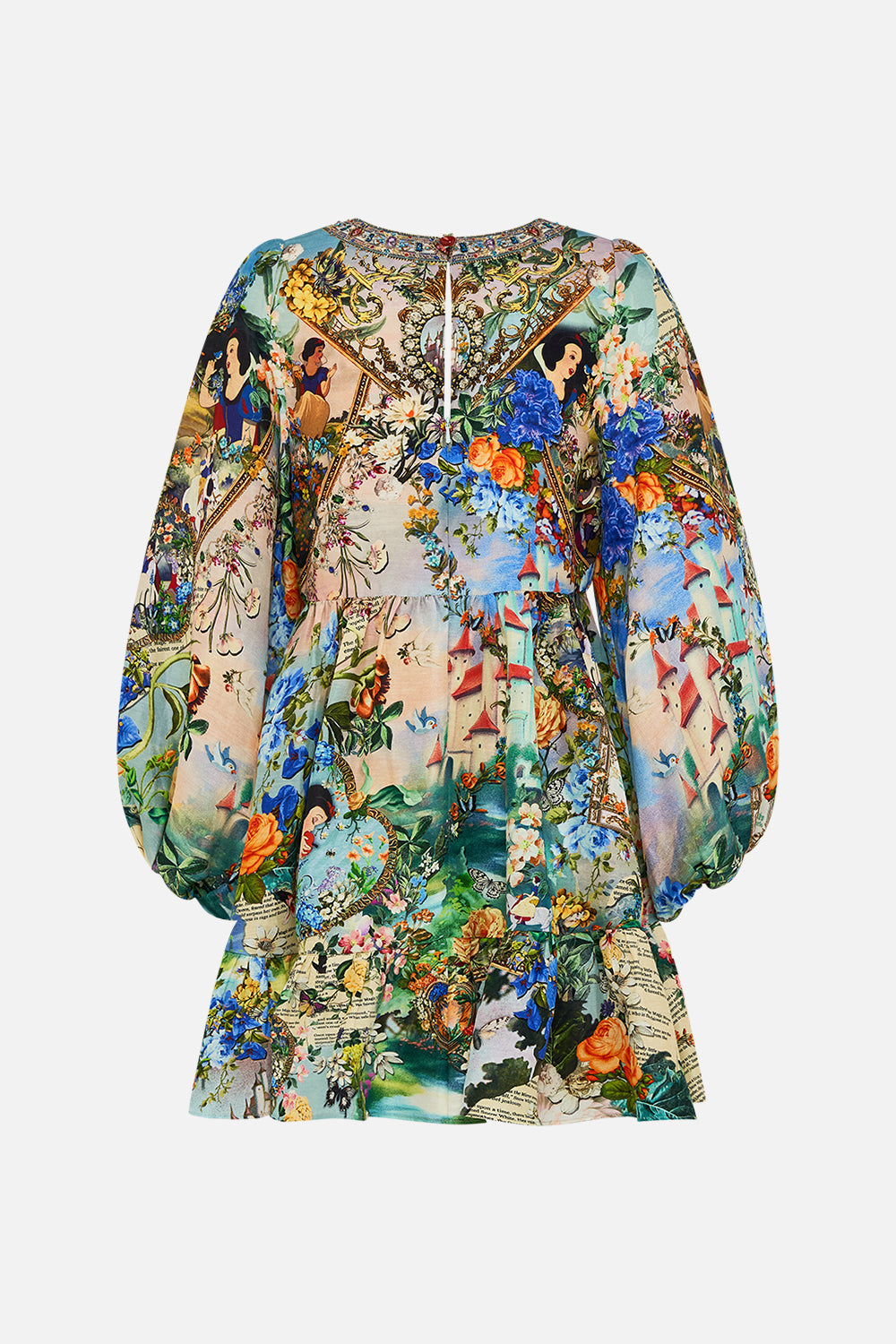 Disney CAMILLA silk mini dress in The Kindest One Of All print