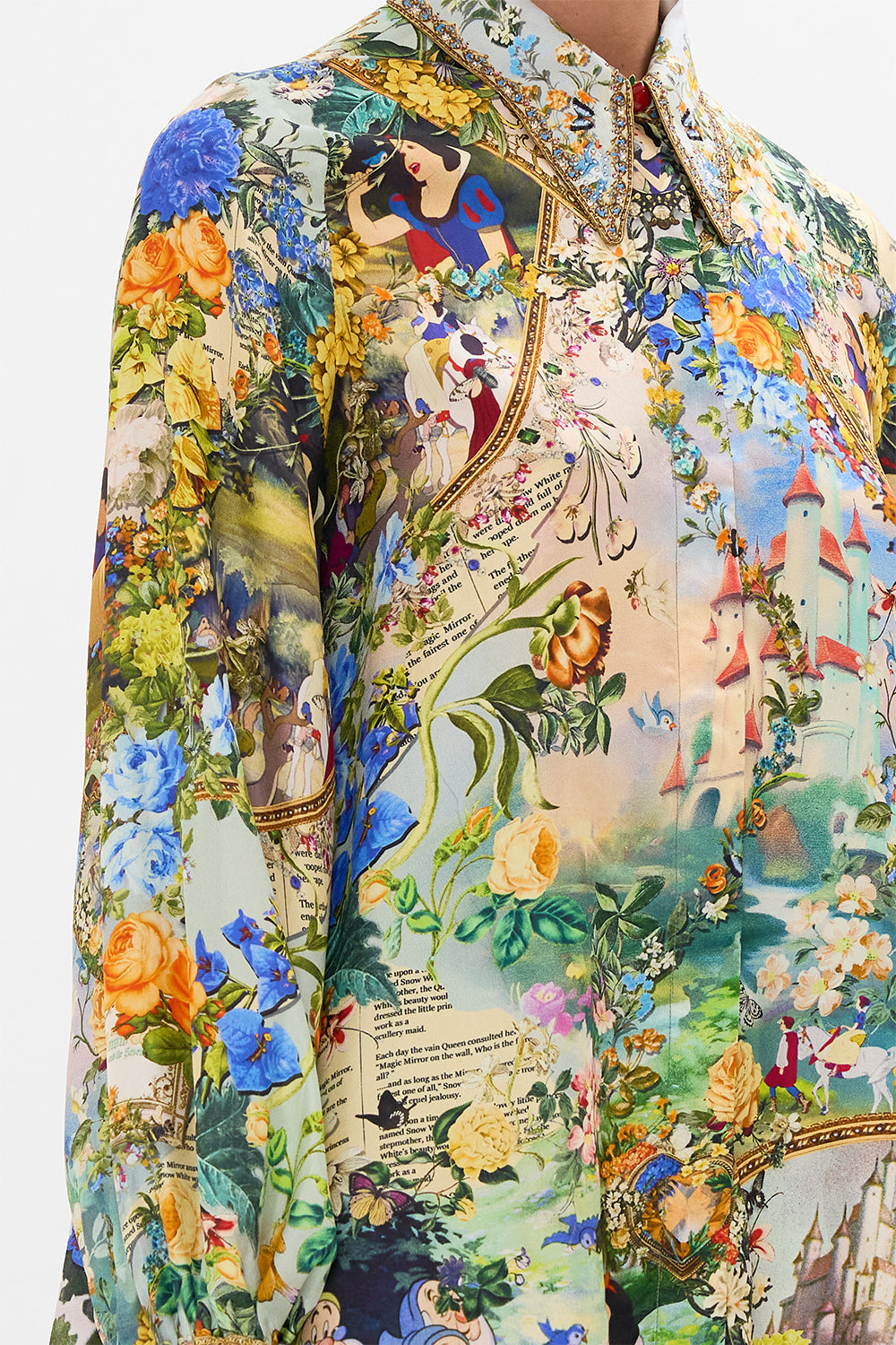 Disney CAMILLA silk blouse in The Kindest One Of All print