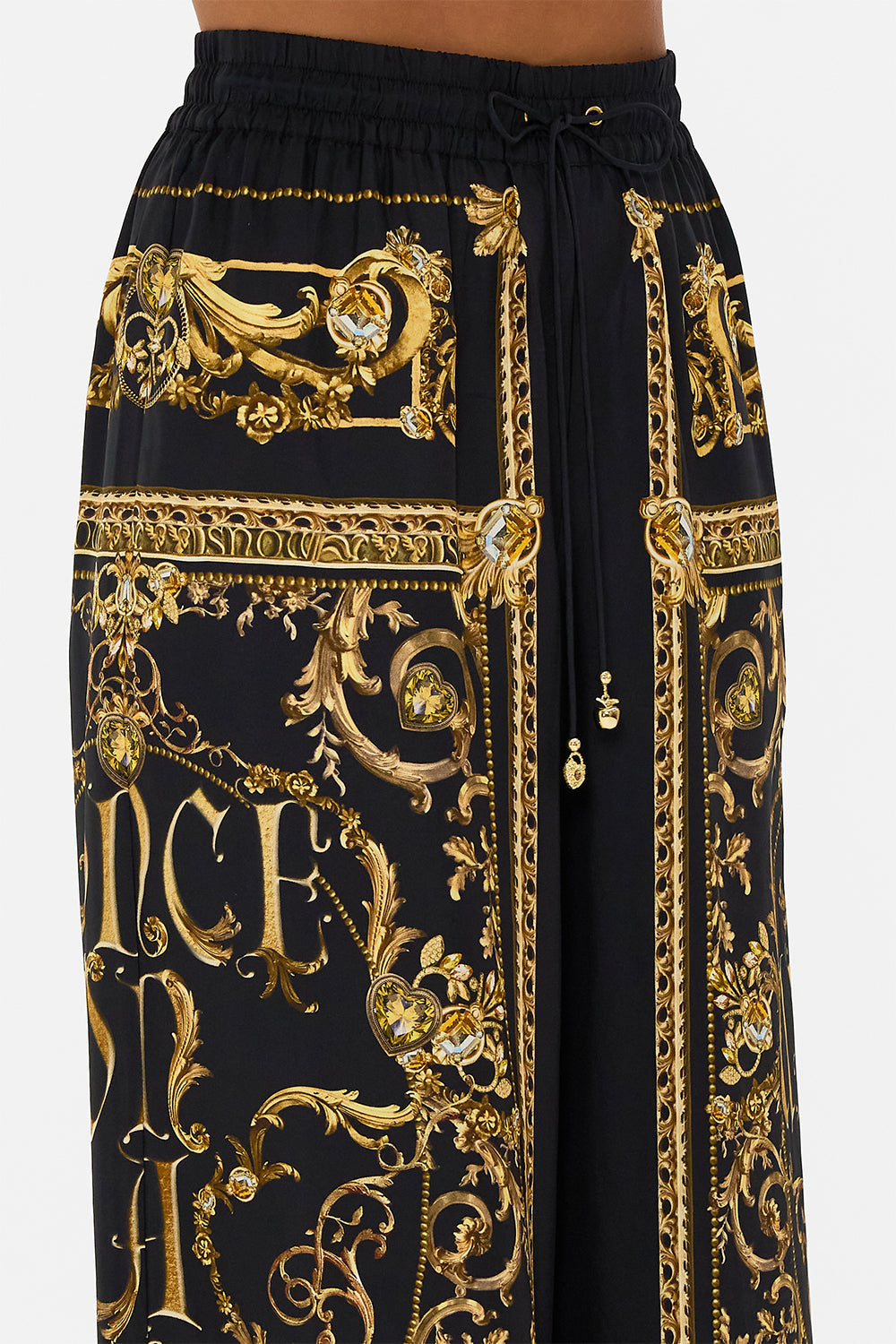 Disney CAMILLA silk pants in Once Upon A Time print