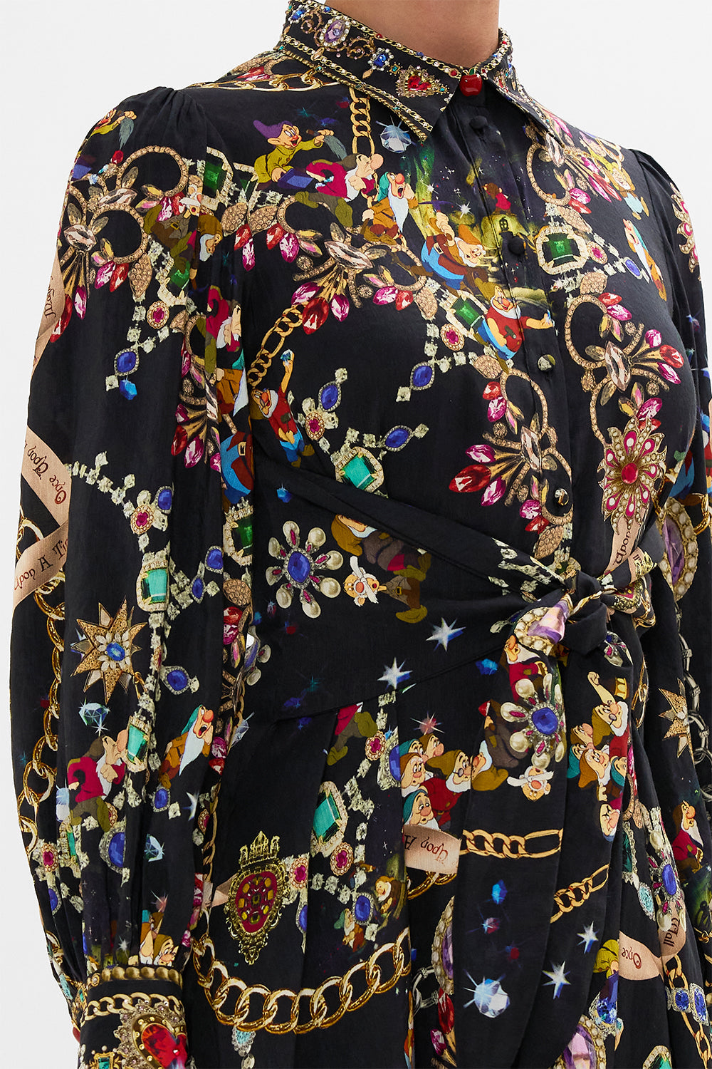 Disney CAMILLA silk shirt dress in Happily Ever After print