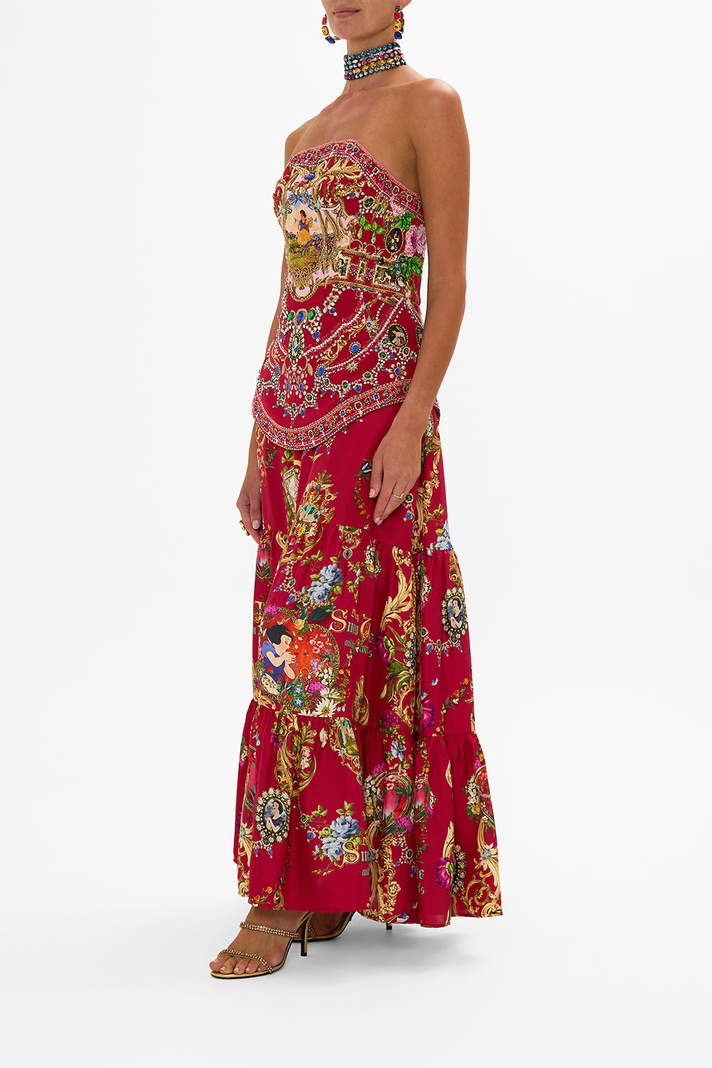 Disney CAMILLA corset in Just One Bite Snow White print