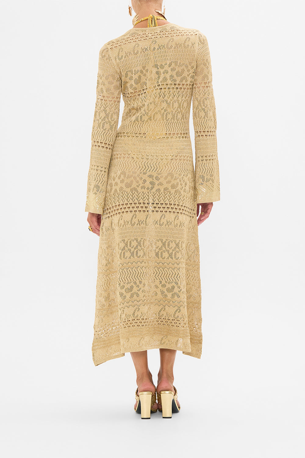 CAMILLA Gold Hardware Detail Knit Dress in Valley of the Kings Print