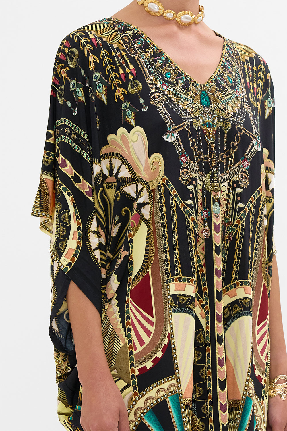 CAMILLA Bat Sleeve Dress in They Called Her Nefertari print