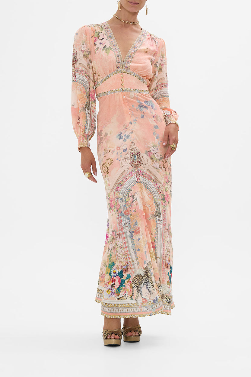 BUTTON THROUGH DRESS WITH EXTENDED WAISTBAND THE SUMMER PALACE