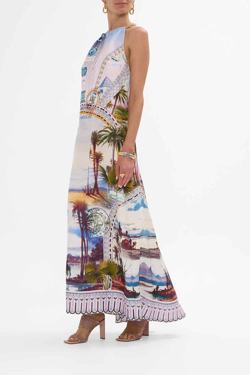 The CAMILLA RELAXED DROPPED CROTCH PANT THEY CALLED HER NEFERTARI in our  print.