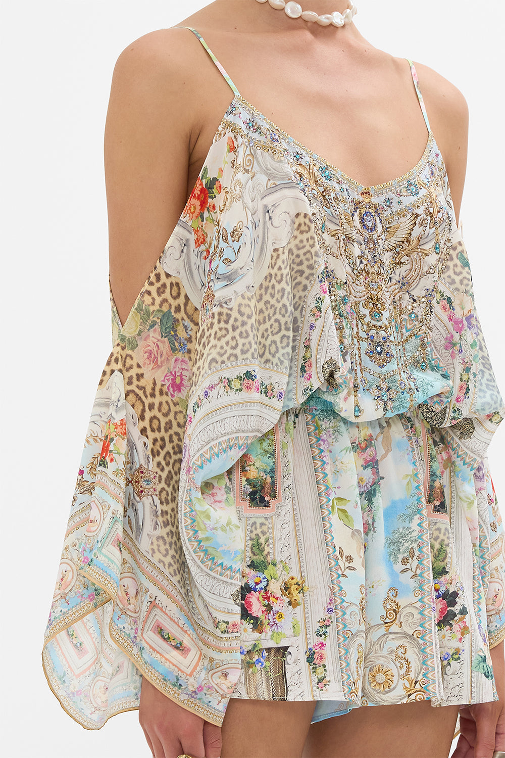 CAMILLA Floral Drop Shoulder Playsuit in We Always Have Alexandria print. 