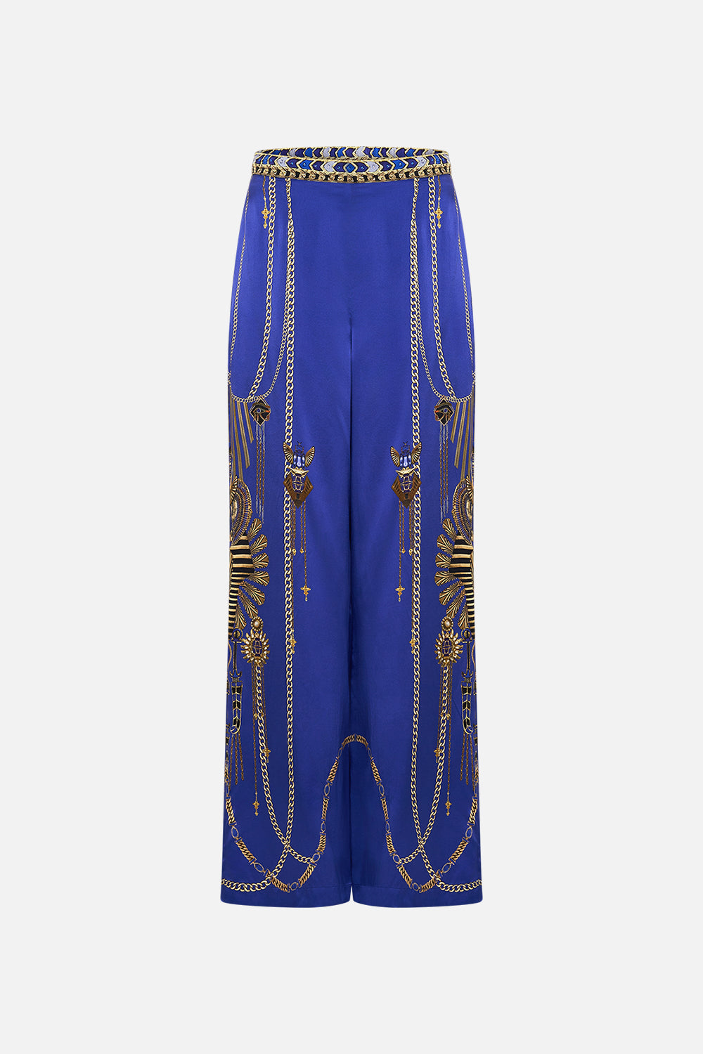 CAMILLA Minimal Wide Leg Pant in My Fair Pharaoh print. 