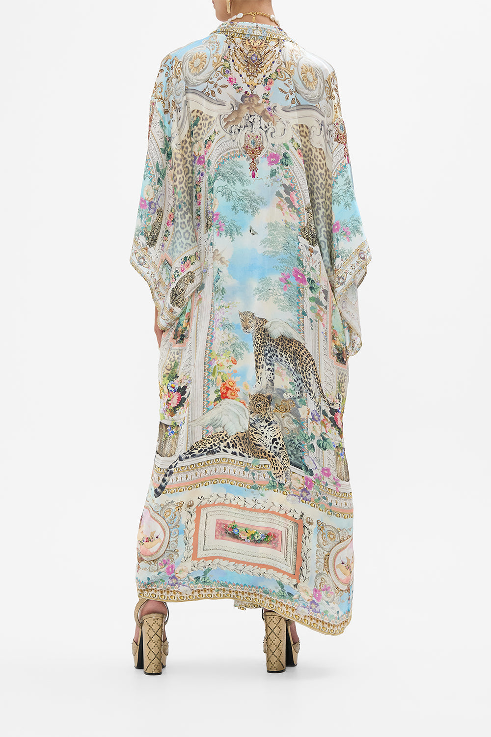 CAMILLA Kimono Layer with Collar in We Always Have Alexandria print. 