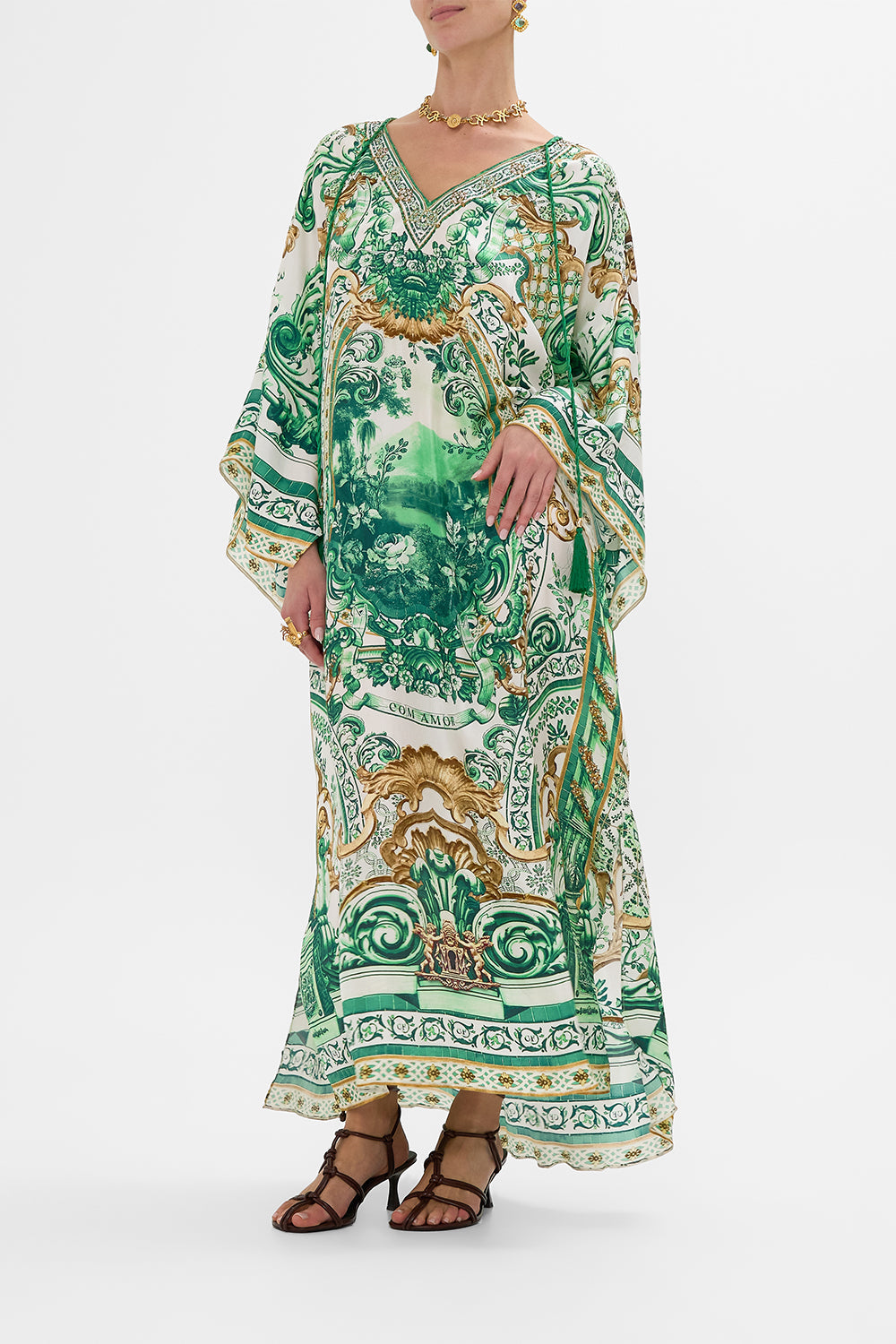 V NECK KAFTAN WITH TIES CORRIDOR OF CALM