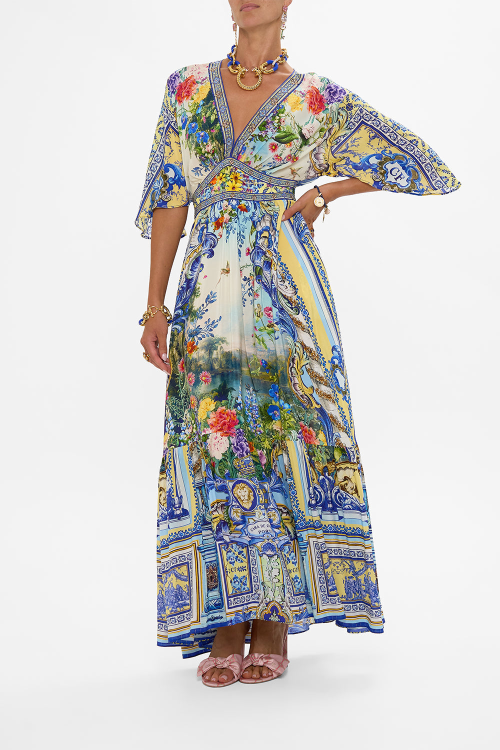 WAISTED DRESS WITH HEM RUFFLE WALL TO WALL WONDERS