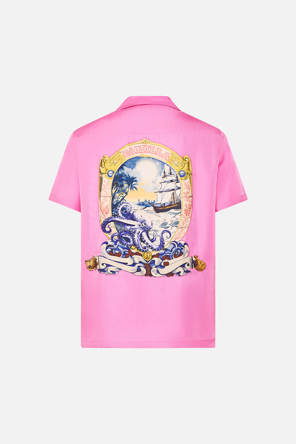 The CAMILLA V NECK TOP WITH KNOT BACK PALACIO POETRY in our  print.