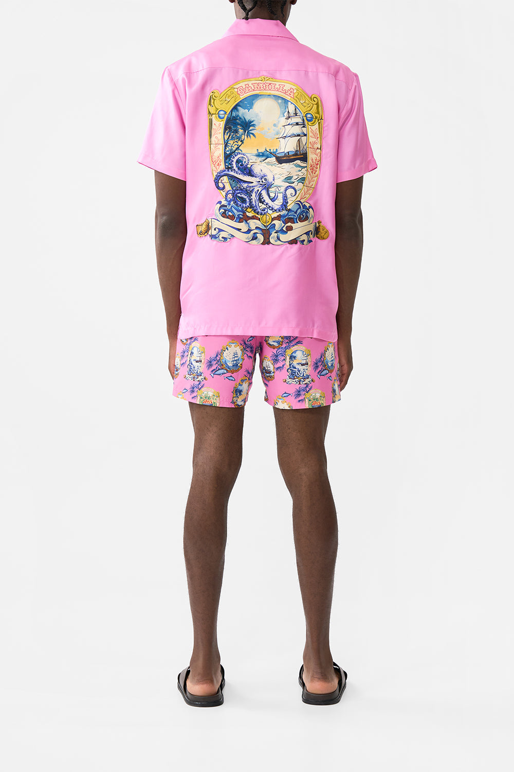 The CAMILLA FIXED WAIST MID LENGTH WALK SHORT CORRIDOR OF CALM in our  print.