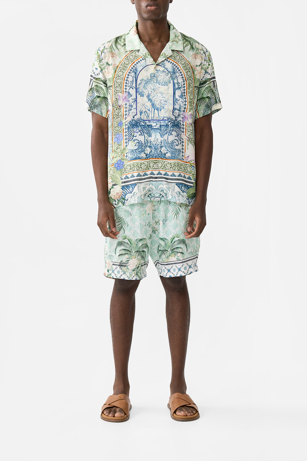 SHORT SLEEVE CAMP COLLARED SHIRT JARDIM PARTY