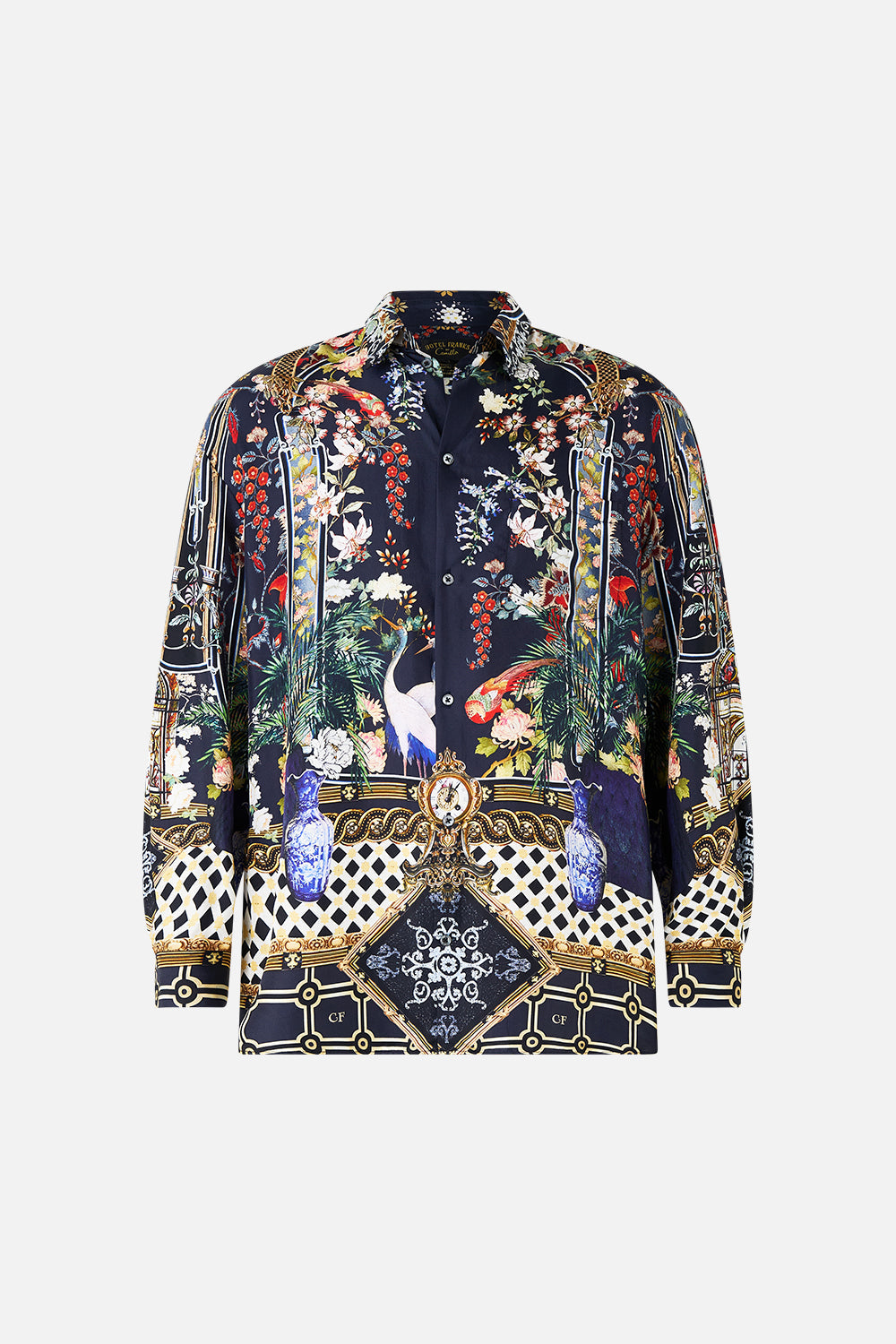 The CAMILLA BOW NECKSCARF LISBON LULLABY in our  print.