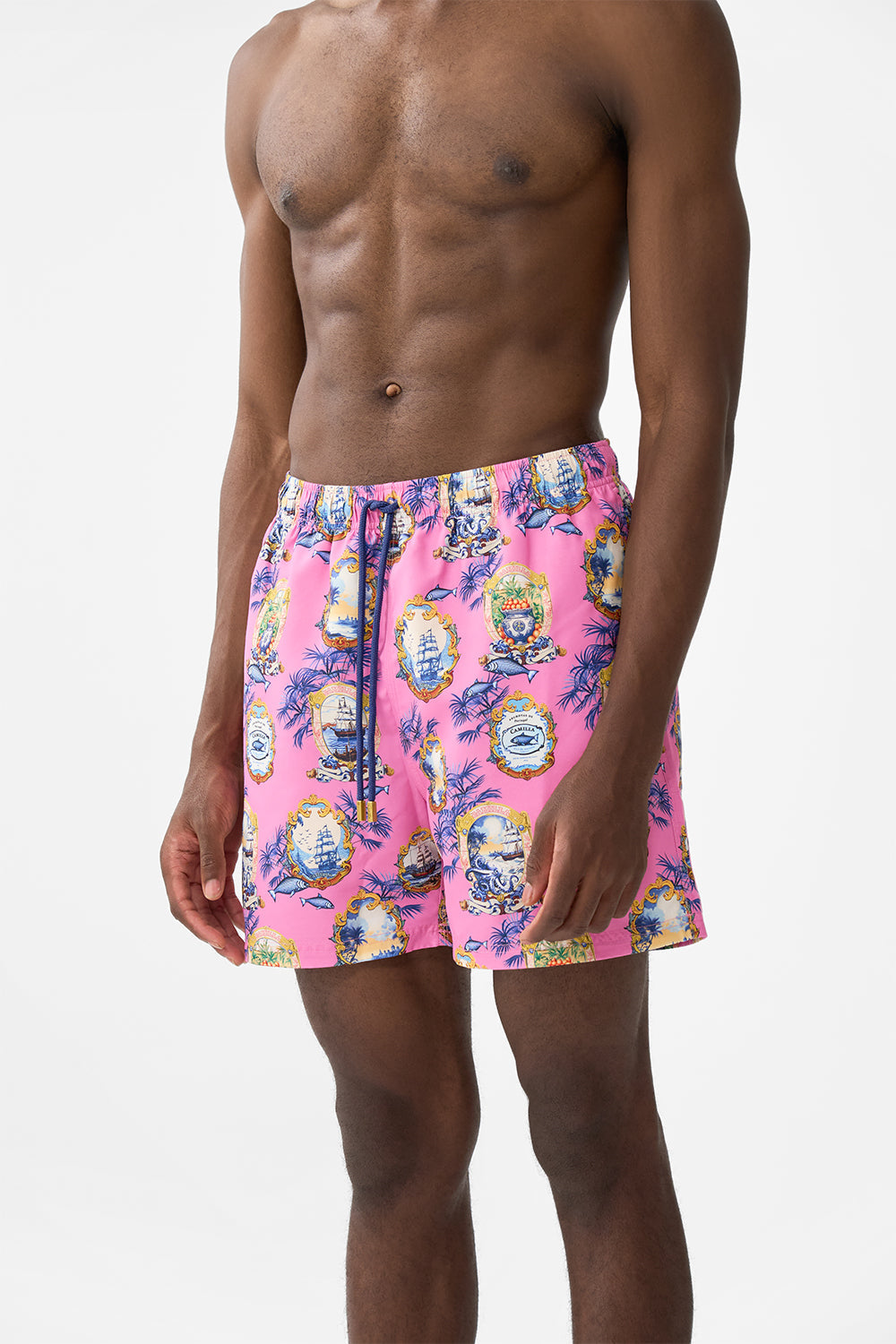 The CAMILLA WIRED V NECK ONE PIECE MONSERRATE MAGIC in our  print.