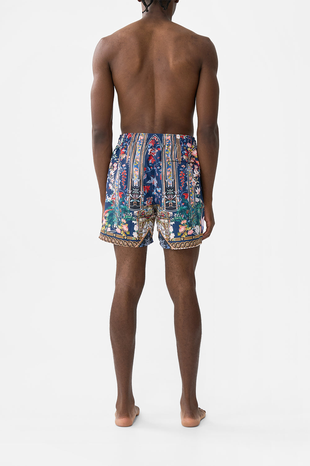 The CAMILLA HEADSCARF WITH LONG TIES SALTY SPLENDOUR in our  print.