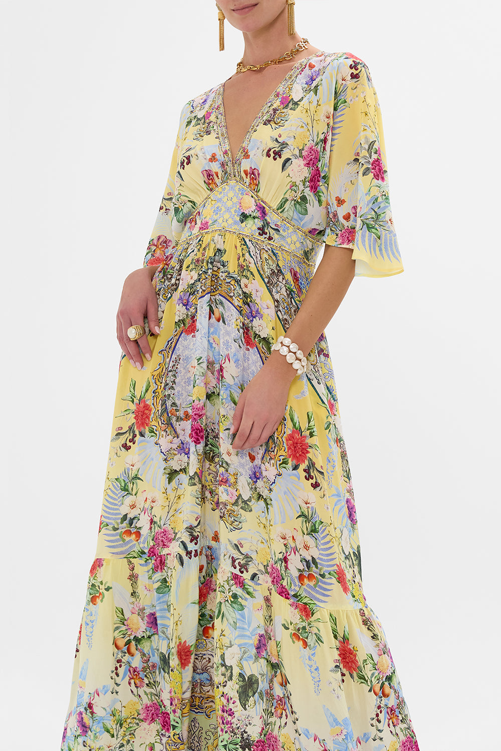 WAISTED DRESS WITH HEM RUFFLE FLOR FANTÁSTICA