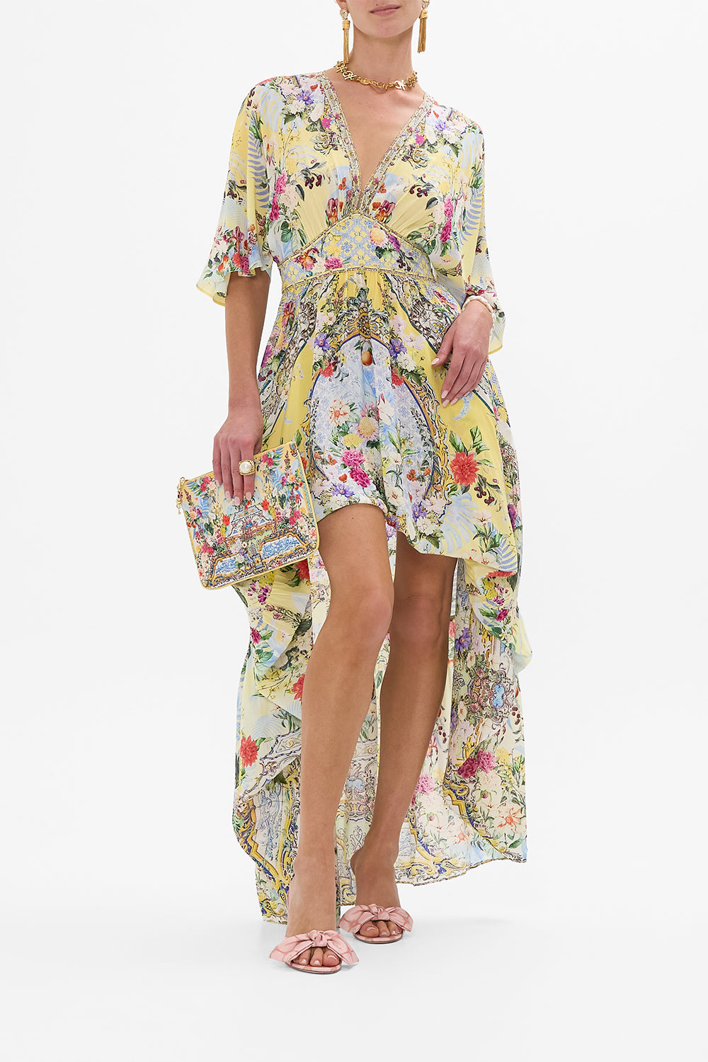 WAISTED DRESS WITH HEM RUFFLE FLOR FANTÁSTICA