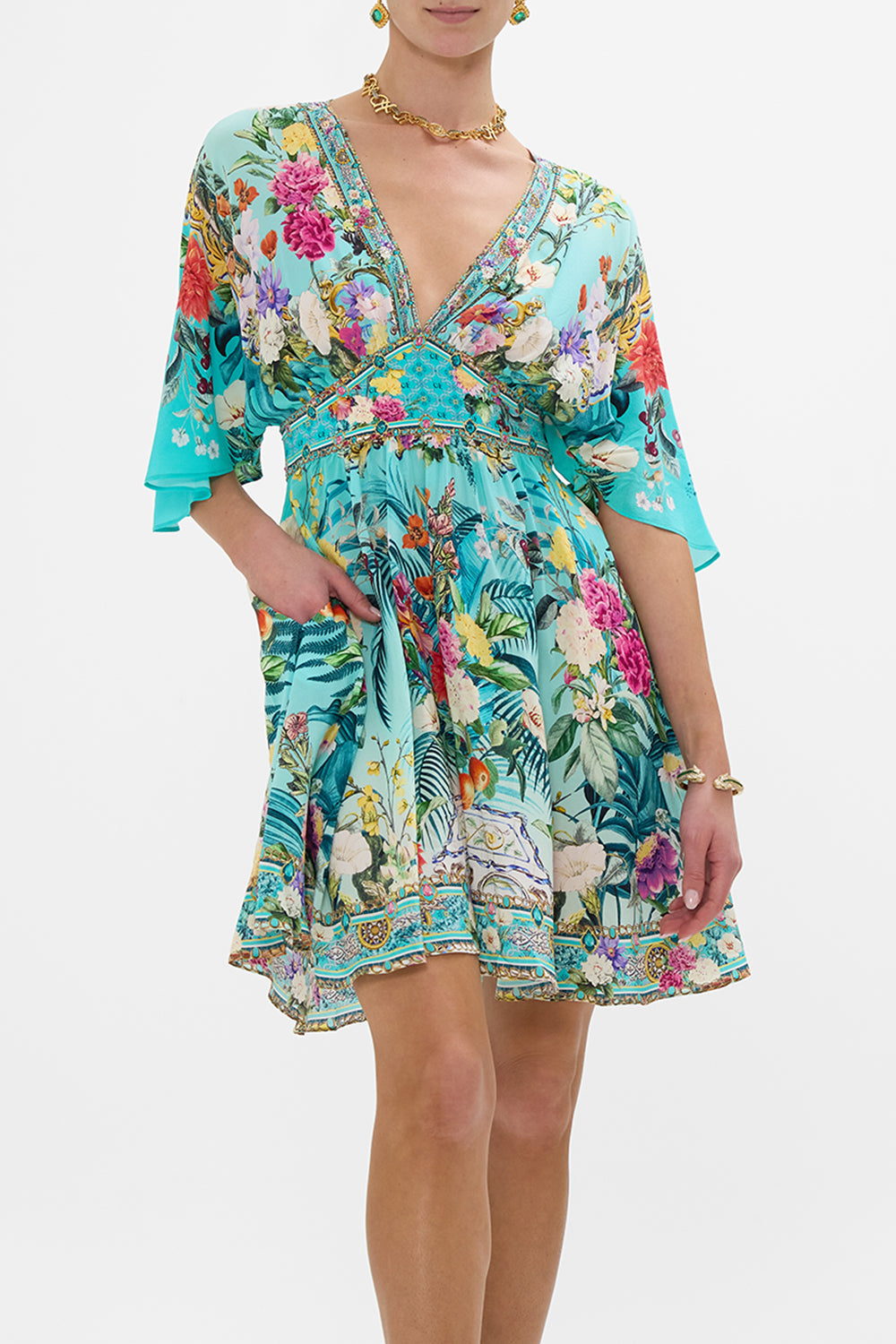 SHORT WAISTED DRESS GARDENS OF QUELUZ