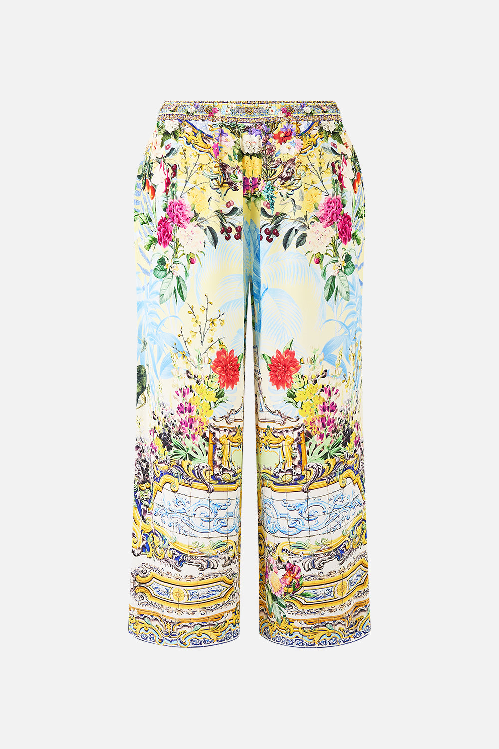 The CAMILLA PANELLED HAREM PANT WITH TIE WAIST MONSERRATE MAGIC in our  print.