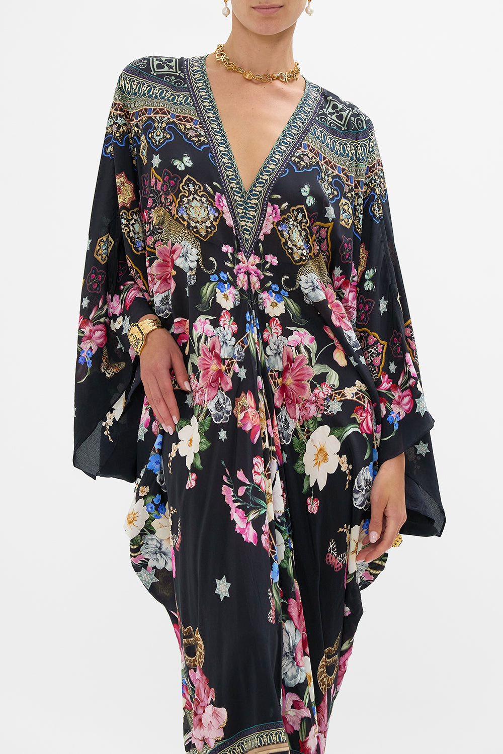 T SHAPE LONG KAFTAN MIDNIGHT IN MONSERRATE
