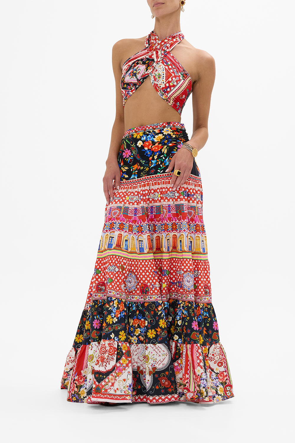 JERSEY TIE UP SCARF TOP FOLK FABULOUS