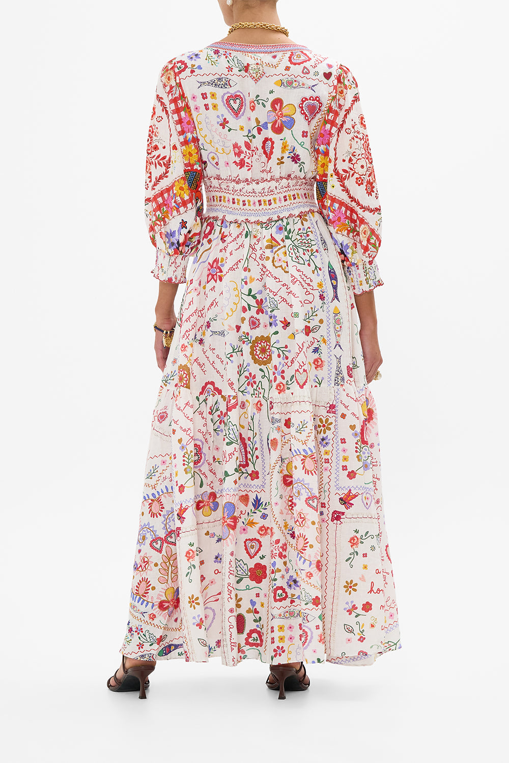 SHIRRED WAISTBAND LONG DRESS A KITSCH IN TIME