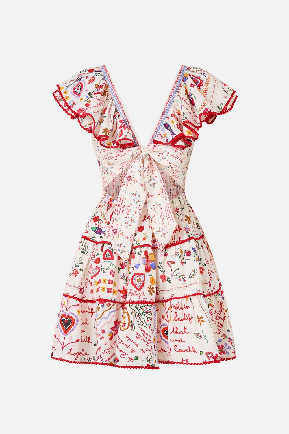 TIERED SHORT DRESS WITH NECK FRILL A KITSCH IN TIME