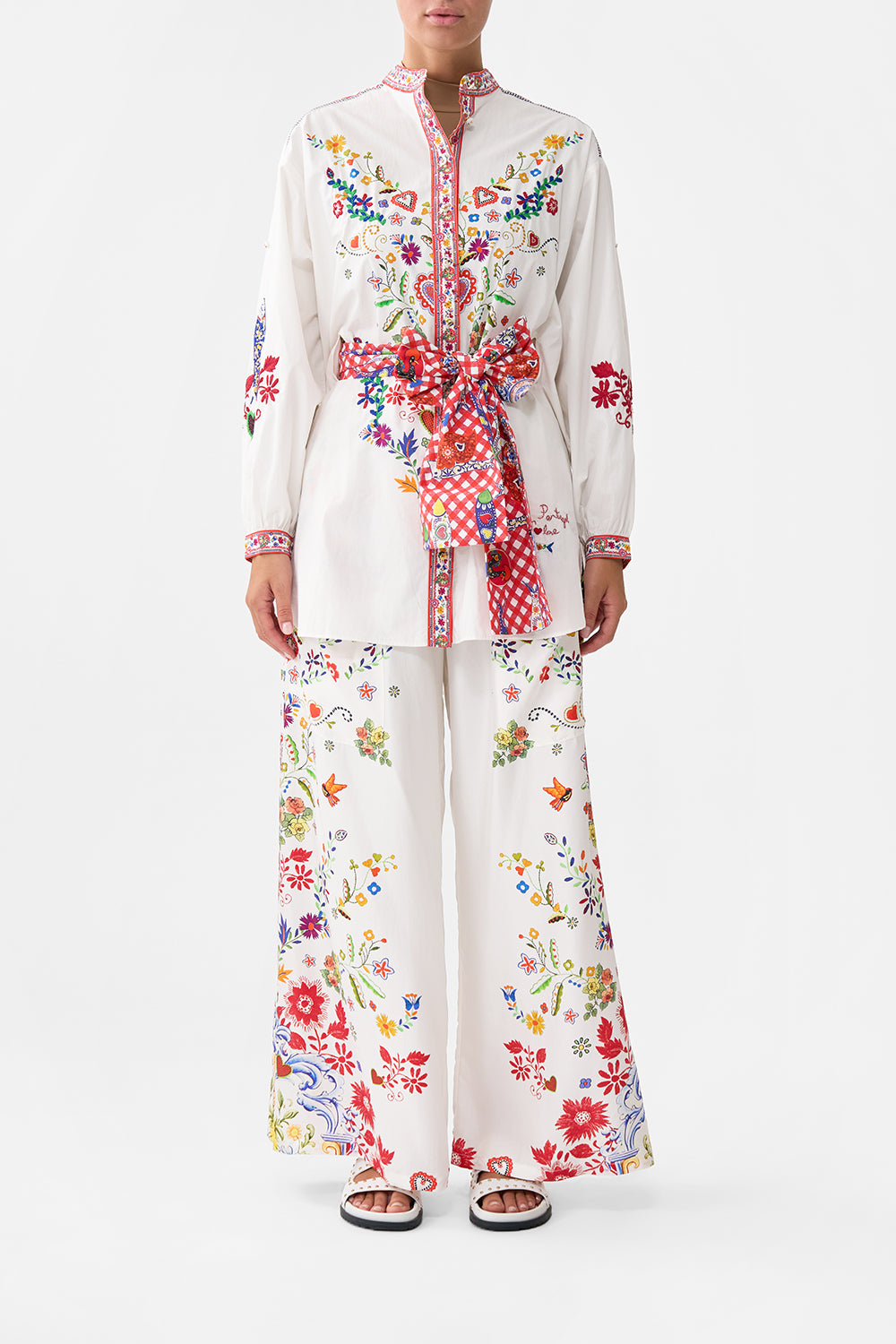 WAIST TIE BUTTON THROUGH SHIRT FAITH, LUCK & JUSTICE