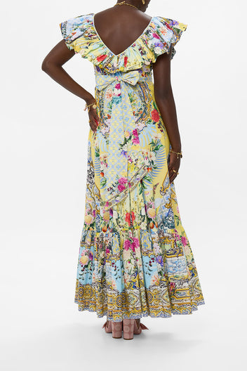 SHOULDER FRILL DRESS FLOR FANTÁSTICA