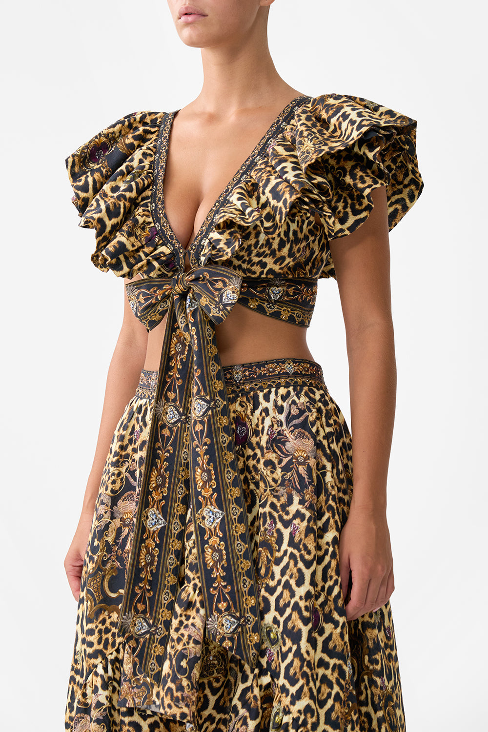 The CAMILLA KIDS TIERED HIGH LOW DRESS 12-14 LISBON LULLABY in our  print.