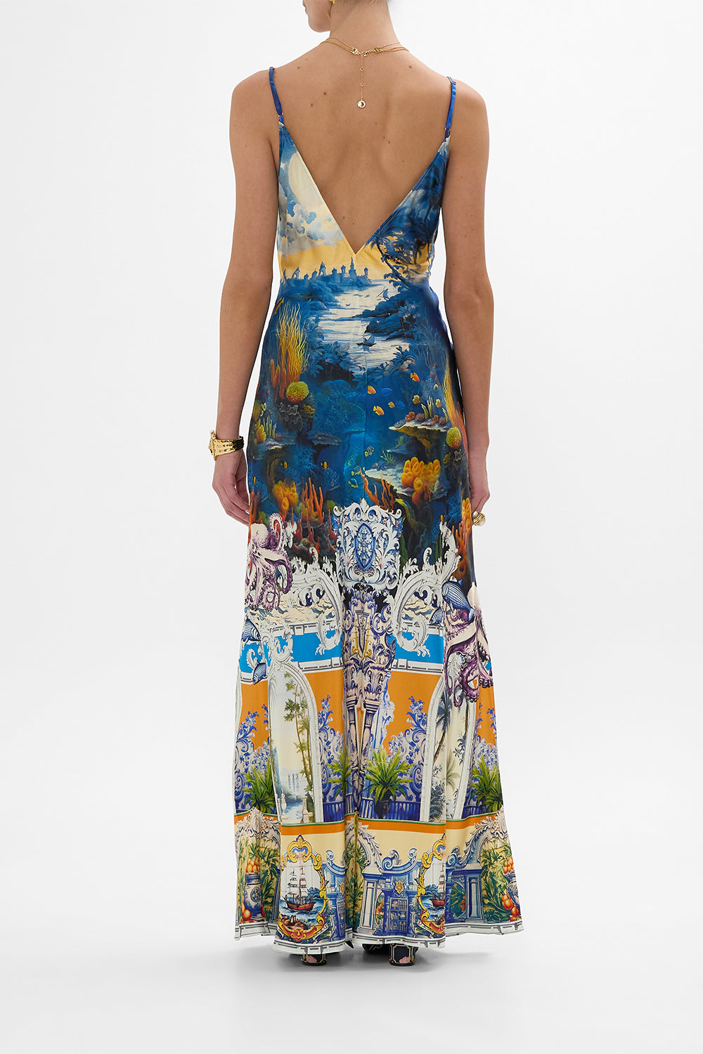 V NECK FULL LENGTH BIAS SLIP DRESS SONG OF SAINT ANTHONY