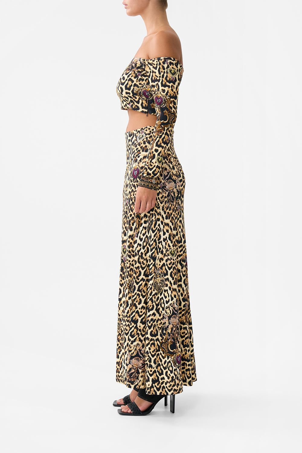 The CAMILLA RUFFLE HEM HALTER SHORT DRESS SONG OF SAINT ANTHONY in our  print.