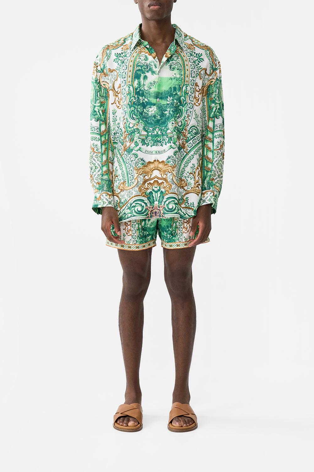 The CAMILLA JERSEY SPLICED TIERED SKIRT WALL TO WALL WONDERS in our  print.