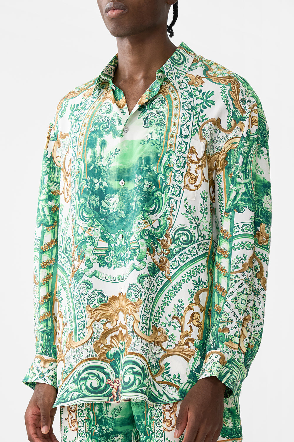 The CAMILLA HOODIE JACKET WITH POCKETS FAITH, LUCK & JUSTICE in our  print.