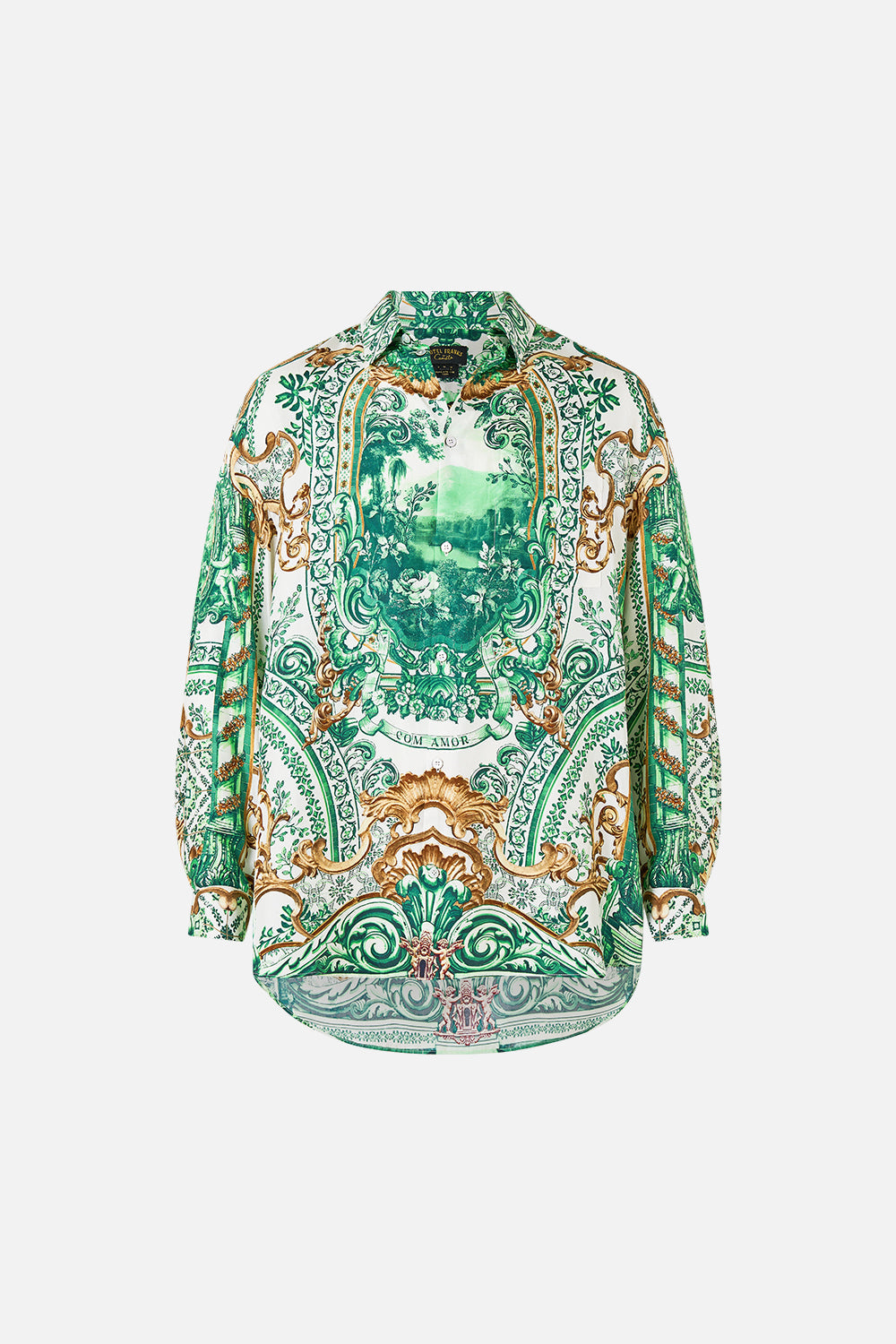 The CAMILLA HOODIE JACKET WITH POCKETS FAITH, LUCK & JUSTICE in our  print.