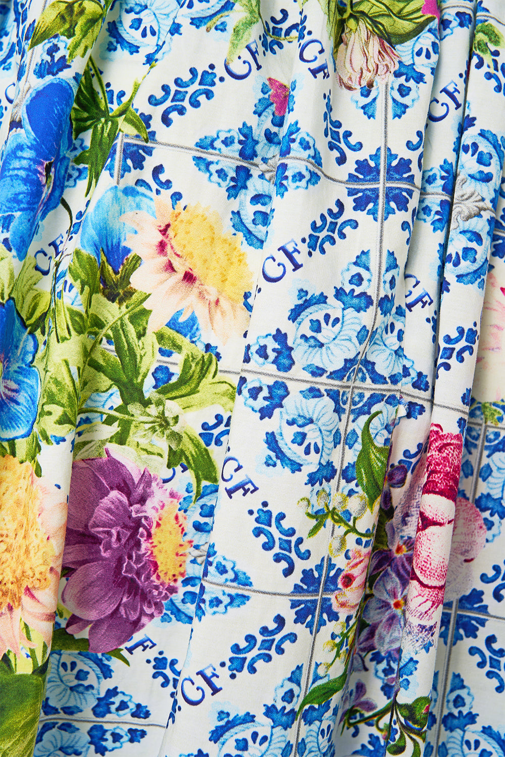 The CAMILLA DOUBLE BREASTED SOFT JACKET SAINTS AND SISTERS in our  print.