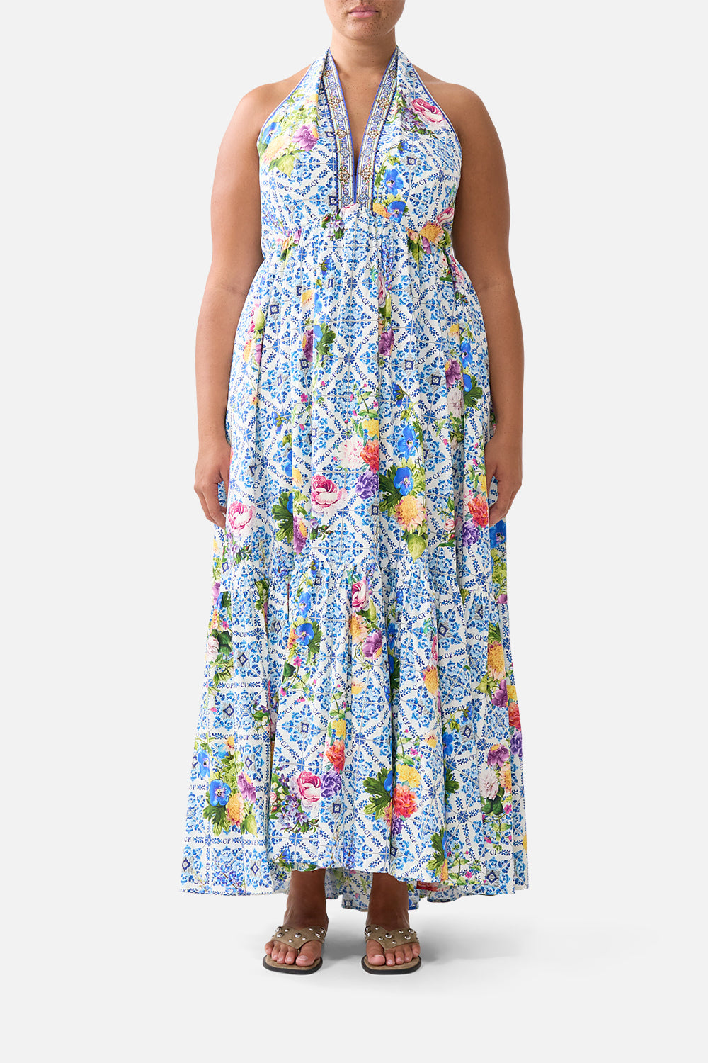 The CAMILLA SHORT EYELET SARONG SUNRISE IN SINTRA in our  print.
