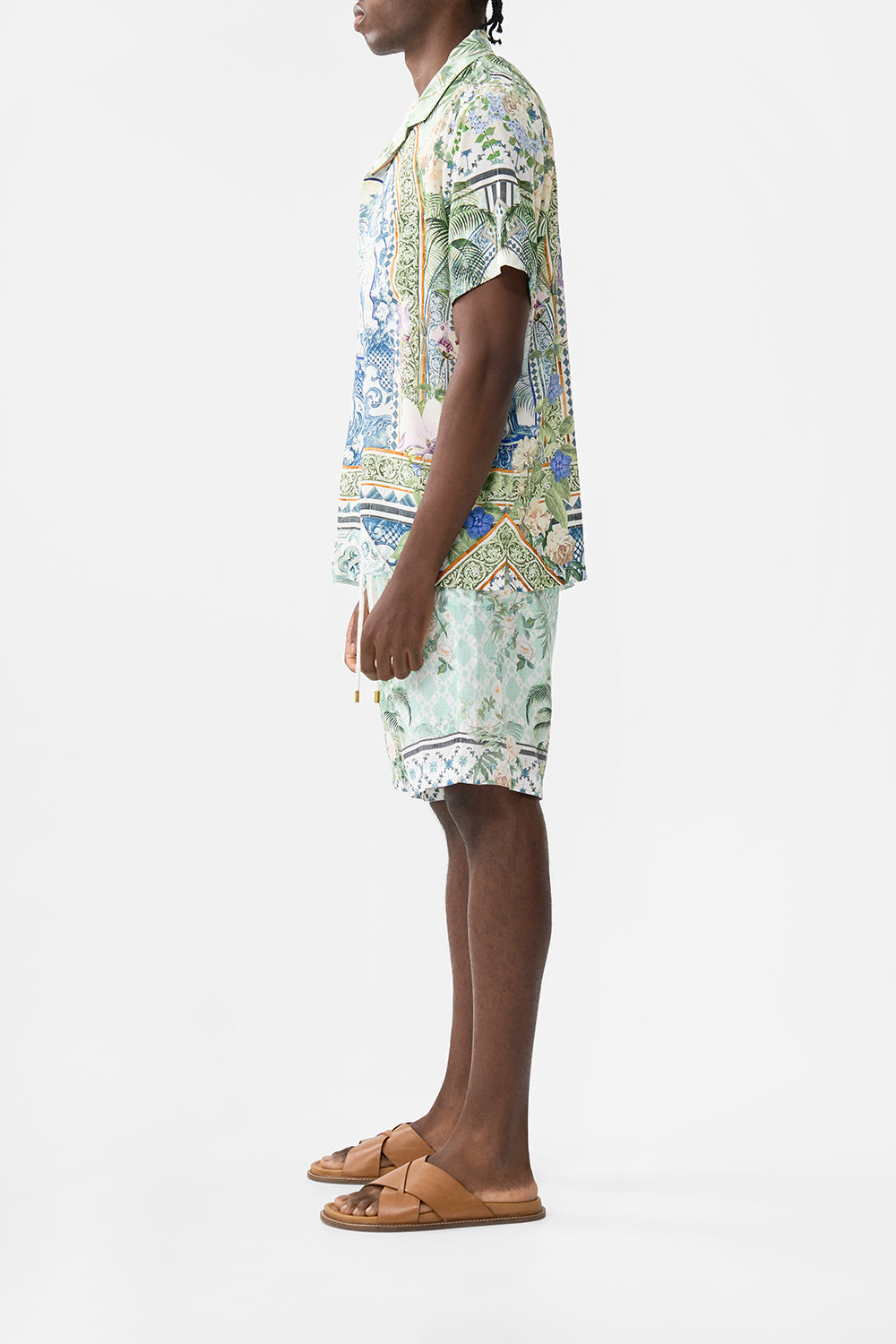 The CAMILLA SCOOP NECK ONE PIECE SUNRISE IN SINTRA in our  print.