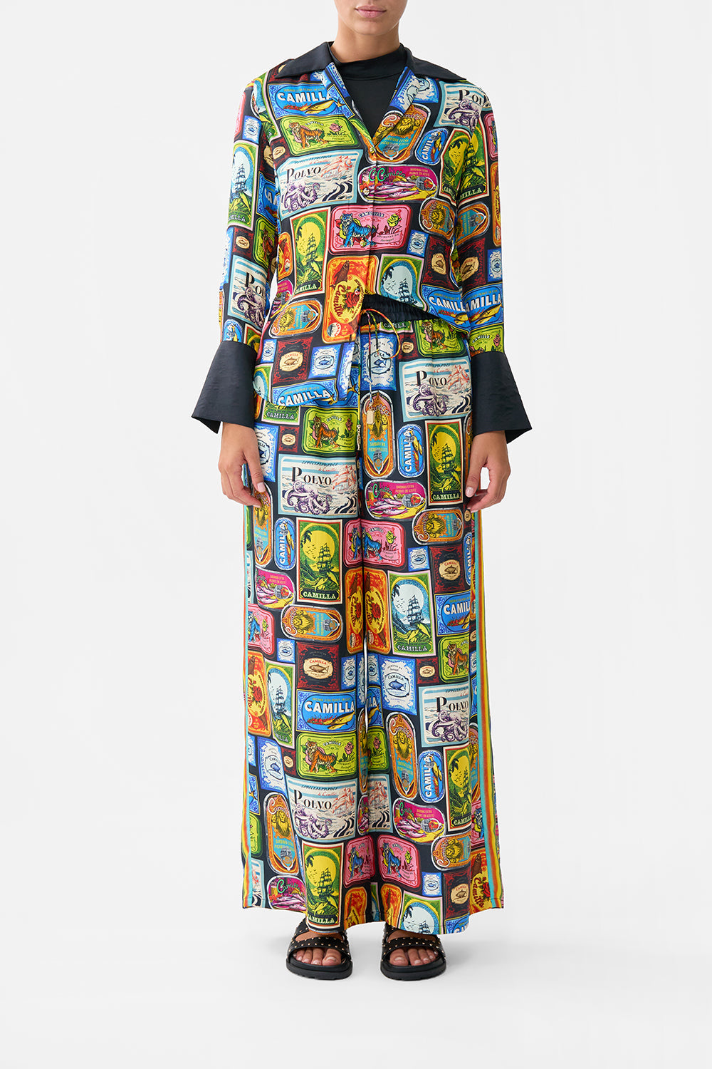 The CAMILLA OVERSIZED PATCHWORK SHIRT MY PORTO PEN PAL in our  print.